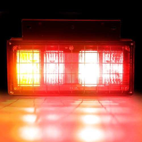 Image of 2 Pack Truck Tail Lights Kit with Iron Net Protection, Super Bright Waterproof Brake Turn Signal Reverse Fog Lights for Trailer, RV, Boat & Camper 12 /24V Halogen With Bulbs
