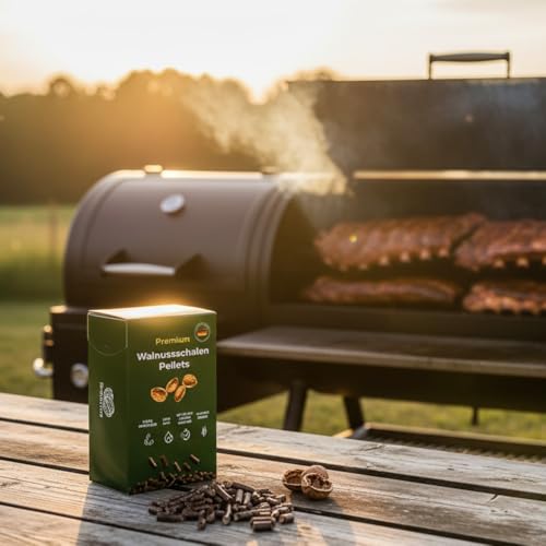 BRIKETTOS Grillpellets – 100% Wallnusschale ohne Zusatzstoffe – Räucherpellets für Smoker, Grill & Pizzaofen mit maximalem Aroma – BBQ Pellets naturbelassen