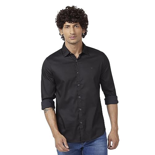 Image of Spykar Men's Regular Fit N /A Full Sleeve Solid Casual Shirts