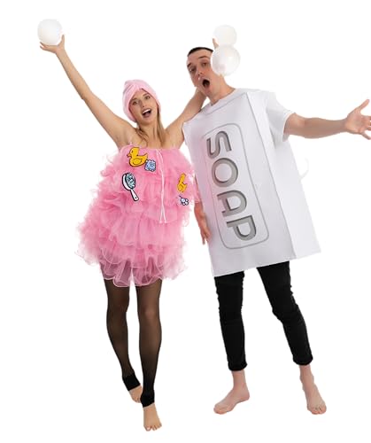 Spooktacular Creations Loofah and Soap Costume, Halloween Couples Costume for Adult for Halloween Cosplay Party
