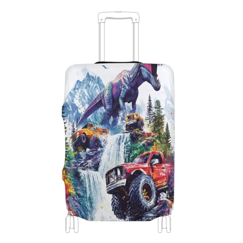 Monster Dinosaur Truck Carry on Luggage Cover Protector Fit 18-32 Inch Suitcase Covers for Luggage Tsa Approved Anti-scratch Airplane Travel Essentials