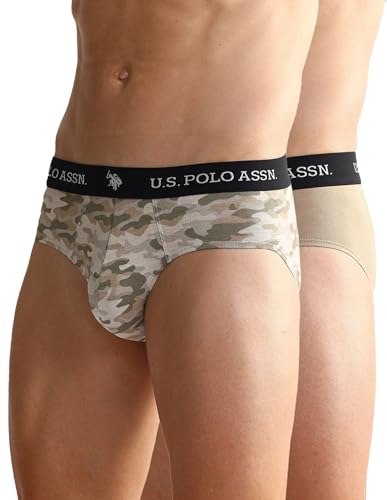 Image of U.S. Polo ASSN. Mens OEB09 Elasticized Waist Underwear Briefs - Pack of 2