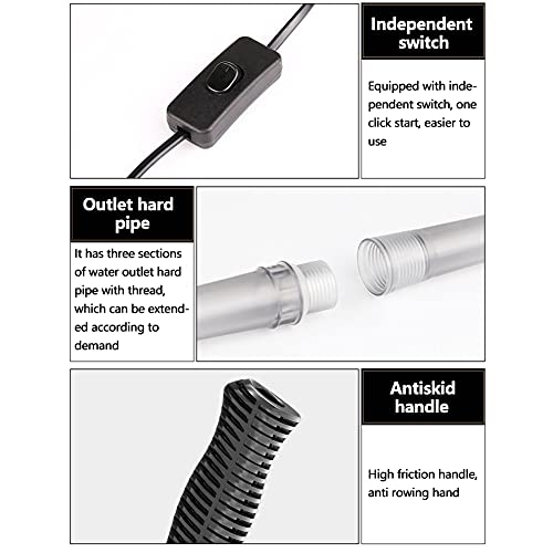 6 in 1 Pulizia Acquario Multifunzionale Sifone Acquario per Ghiaia Manuale Rapidamente Changer Acqua e Lavaggio di Sabbia Kit Sifone Aspirapolvere Pulizia Ghiaia Acquario con Ugello Lungo Kit - Image 7