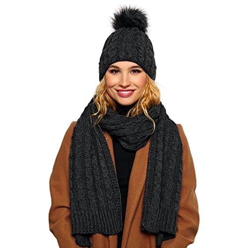 ELIMELI® Berretto invernale da donna in maglia con...