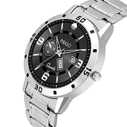 Image of PIRASO Analog Day and Date Working Display MESH Strap Watch for Men & Boys