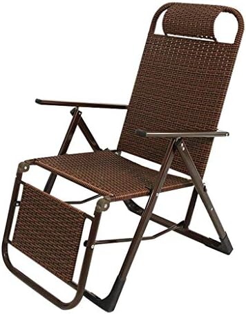 Zero Gravity Lounge Chair, Balcony Office Relaxing Chair Brown Rattan Reclining Patio Chair | Zero Gravity Locking Recliner Chair Living Room Garden Lawn | Outdoor Lounger Chair Oversize Folding, Max.