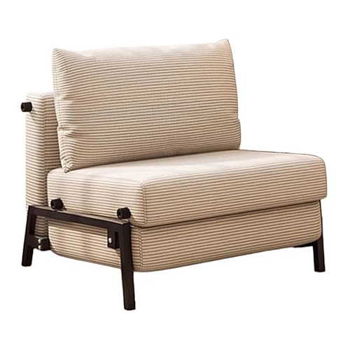 Silla cama convertible para adultos, sofá cama tapizada de terciopelo con colchón, diseño plegable que ahorra espacio para leer, siestas y ocio (blanco, 187 x 65 x 26 cm)