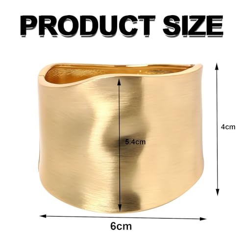 YBMYCM Wide Cuff Chunky Gold Bracelets for Women Open Cuff Bangles Adjustable Wrist Cuff Bracelets for Women4