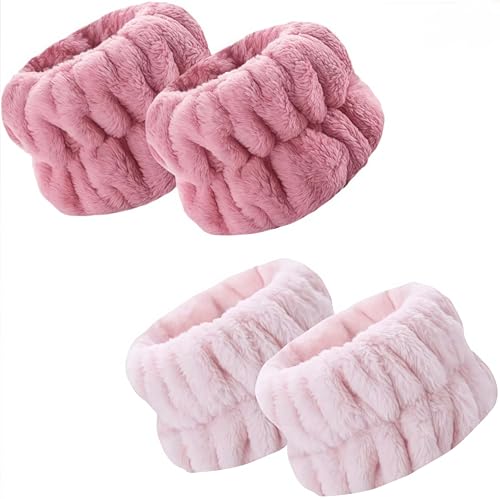 YOGOTI 洗顔用 手首バンド リストバンド 2ペア入り 超吸水 速乾 伸縮性 ふわふわ 袖口 袖 腕 服 濡れ防止 マイクロファイバー製 食器洗い 手洗い 家事 運動用 男女兼用 (ローズピンク+ライトピンク) YOGOTI 洗顔用 手首バンド リストバンド 2ペア入り 超吸水 速乾 伸縮性 ふわふわ 袖口 袖 腕 服 濡れ防止 マイクロファイバー製 食器洗い 手洗い 家事 運動用 男女兼用 (ローズピンク+ライトピンク)