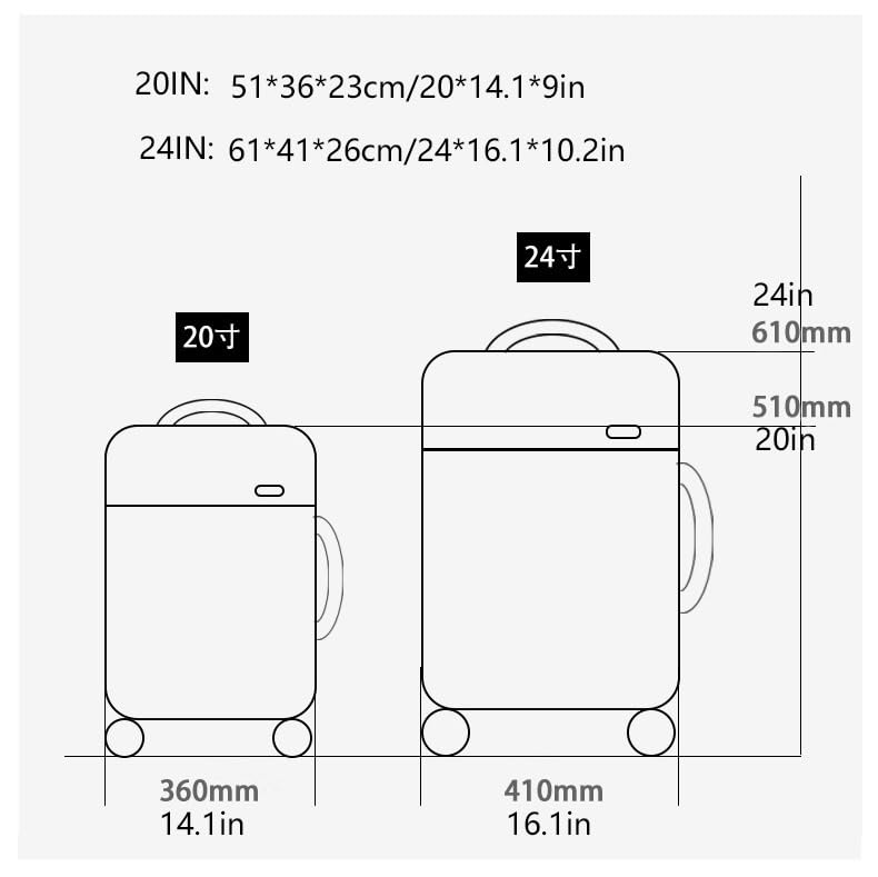 Suitcases Simple Fabric Suitcase Suitcase 24-inch 20-inch Boarding Case Silent Universal Wheel Trolley Case Suitcases with Wheels(Gray,24IN)2