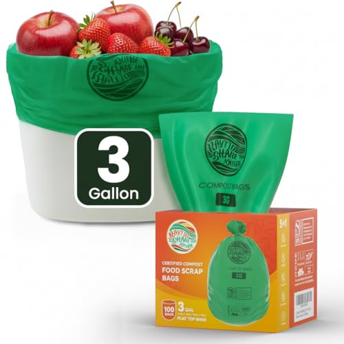 Compost Bags 3 Gallon 100 Count (BPI Certified)