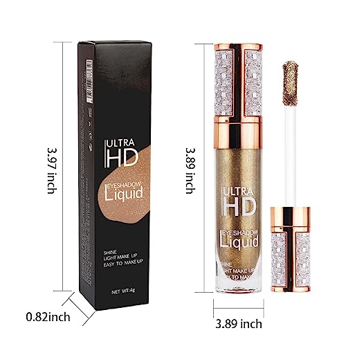 2 Pcs Liquid Glitter Eyeshadow Sticks.quick-Drying Yellow Wine Red Liquid Sparkling Shimmer Highlighter Eye Shadow Liner Makeup.waterproof Face Highlight Inner Corner Eye Looks 3+9 #TOP5
