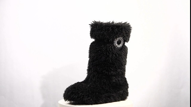 Amazon.com | MUCCCUTE Black Faux Fur Winter Boots for Women Furry