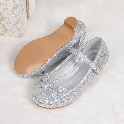 Miamooi Toddler Little Girl Dress Shoes Princess Flats Low Heels Flower Mary Jane for Kids Wedding Party Girls Birthday Dress Shoes4