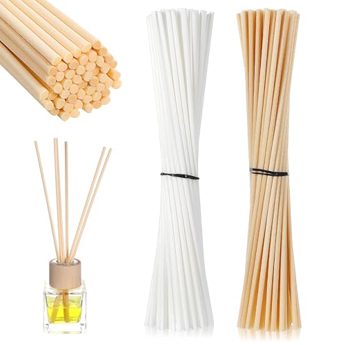 TIESOME 100 Stück 2 Farbe Duftstäbchen Nachfüllpack, 20cm x 2mm Diffuserstäbchen Rattan Holz Rattanstäbchen Natürlich Reed Fiber Diffuser Sticks Raumduft Stäbchen für Home Hotel TIESOME 100 Stück 2 Farbe Duftstäbchen Nachfüllpack, 20cm x 2mm Diffuserstäbchen Rattan Holz Rattanstäbchen Natürlich Reed Fiber Diffuser Sticks Raumduft Stäbchen für Home Hotel