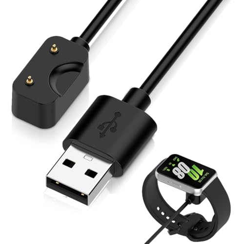 Image of ZORBES 3.3Ft /1M USB to Samsung Fit 3 Charger (1.6'' Display), Replacement Galaxy Fit 3 Smart Watch Charger Cable, Dual Pin Magnetic Charging Cable for Samsung Watch (Black)