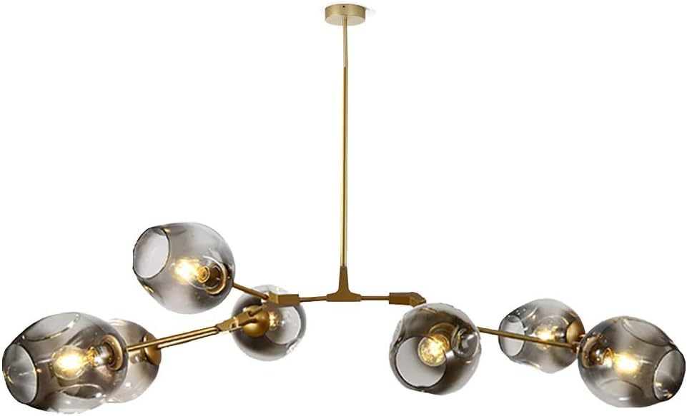 Suspension moléculaire en verre 6 lumières pour éclairage design de chambre