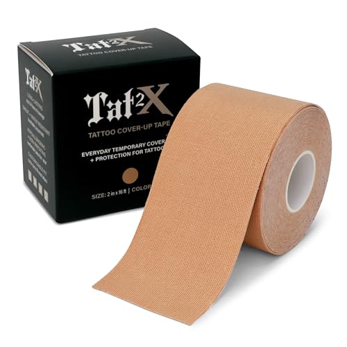 Tat2X Tattoo Cover Up Tape – New Long Lasting Adhesive – Sweat-Resistant, Water-Resistant,...