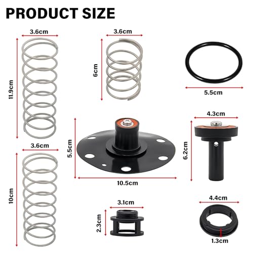 Image of 1-1 /4 inch to 2 inch Backflow Preventer Repair Kit Compatible with Wilkins Zurn 975XL /975XL2 - Complete Maintenance Set Including Poppets, Springs, Seats