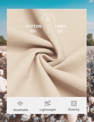 Image of COOFANDY Mens Cotton Linen Pants Casual Drawstring Summer Beach Pants Lightweight Linen Dress Trousers