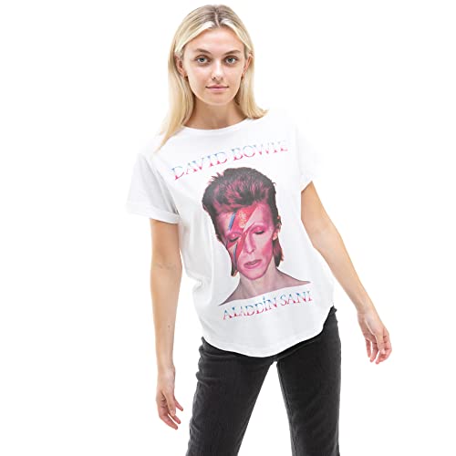 Cotton Soul David Bowie - Aladdin Sane - Damen T-Shirt, weiß, M Cover