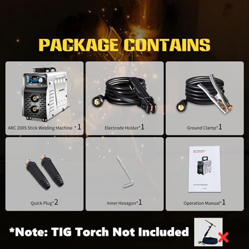 SSIMDER ARC Welder Machine Mini Inverter Welder ARC-200SI 240v MMA/Lift TIG/Hot Start/ARC Force Anti-Stick Portable Welding Machine with Smart LCD Display for Home DIY, Auto Repair, Metal Crafting 6 SSIMDER ARC Welder Machine Mini Inverter Welder ARC-200SI 240v MMA/Lift TIG/Hot Start/ARC Force Anti-Stick Portable Welding Machine with Smart LCD Display for Home DIY, Auto Repair, Metal Crafting - Image 6