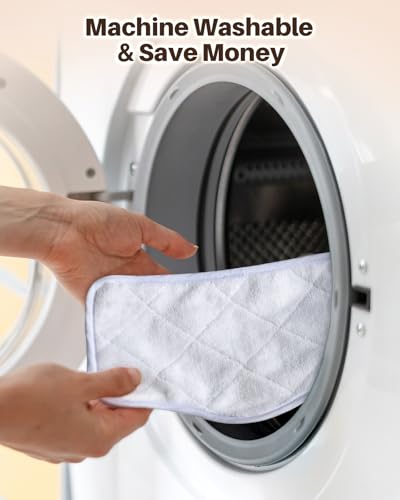 Image of Steam Mop Pads with Washable and Reusable, 6 Pack Replacement, 2 Material Types Accessories Compatible With Steamer Mop for Cleaning Floors and Carpets, White and Gray