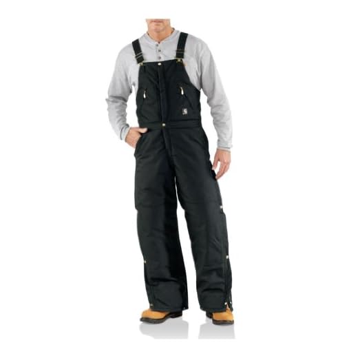 Carhartt Men's Yukon Arctic Quilt Lined Zip to Waist Biberalls,Black,38 x 32