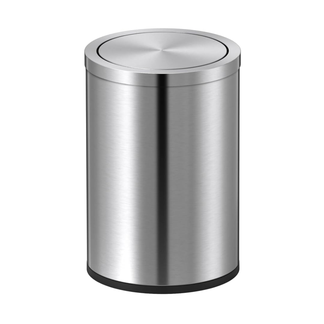 LITTERBIN Stainless Steel Swing Dust Bin with Lid | Garbage Bin, Round Shape Trash Can for Home, Kitchen, Washroom, Offices And Bathroom 10x14 (20 Ltr) (B0CTX6L91Z) Amazon Price History, Amazon Price Tracker