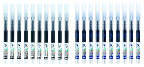 Image of Jito 0.5mm Fine Tip Roller Pen, 10 Blue Ink and 10 Black Ink - Pack of 20 (10x2)