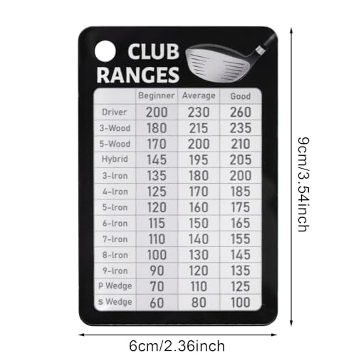 Golf Club Range Chart Card, Black Golf Distance Card for Seasoned Golfers Golf Quick Reference Yardage Card Golf Club Rules Card Golf Club Bag Accessories Golf Essentials Accessories for Men - Image 3