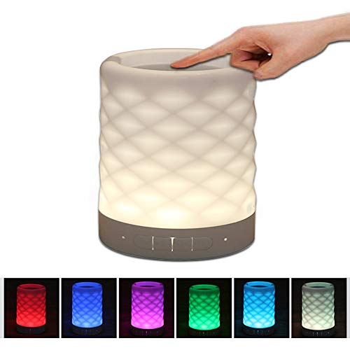 Touchez la veilleuse portable Bluetooth 7 types de microphone avec microphone intégré pour conversion de couleur LED haut-parleur mains libres violet