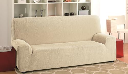 Martina Home Emilia Elastischer Sofabezug für 3-Sitzer, Beige, 170 bis 220 cm Breite