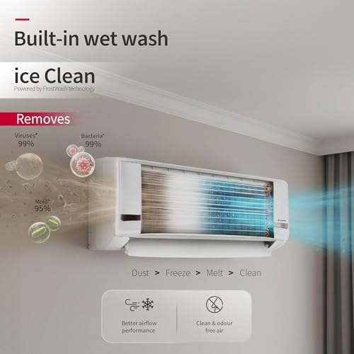 Image of Hitachi 1.5 Ton 4 Star, New star rated, Inverter Split AC (Copper, Hot & Cold, Smart View Display, 4 Way Swing, ice Clean Cooling,RAS.G418PHDIST, White)