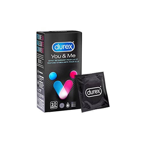Durex - 10 Préservatifs You & Me - Retardant et Stimulant