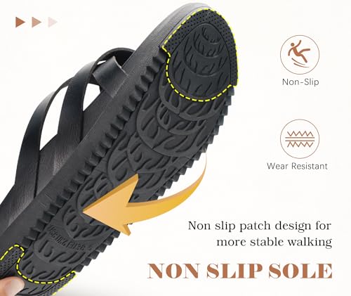 Image of KuaiLu Womens Dressy Orthotic Flip Flops Trendy Comfortable Cushion Recovery Walking Criss Cross Thong Sandals Lightweight Yoga Foam Summer Slides with Plantar Fasciitis Arch Support