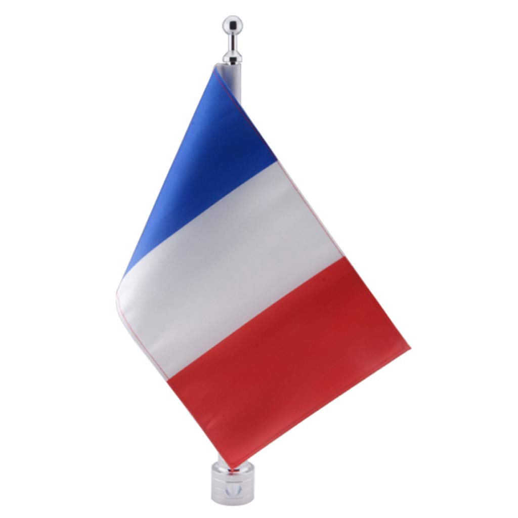 Mât de Drapeau en Alliage d'Aluminium avec Drapeau de la France Universel pour Motos - FR 2