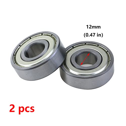 Image of Antrader 2-Pack 12mm x 32mm x 10mm 6201Z Double Shielded Deep Groove Radial Ball Bearings