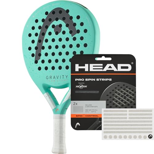 Padel Bundle - Head Gravity Team Light 2024 & Rezztek Pro Spin Strips for Padel Rackets - Bundle for Maximum Spin and Optimal Control
