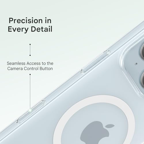 Image of Prolet Anti- Yellow Crystal Clear Hard Case Cover Compatible with iPhone 15 with Magnetic Mag-Safe Wireless Charging Support, Shockproof Hard Back Cover (Transparent)