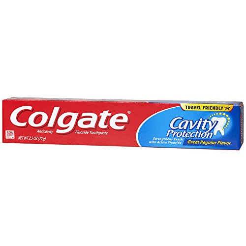 Colgate Cavity Protection Travel Toothpaste with Fluoride, ADA Accepted, TSA Approved Size 2.5