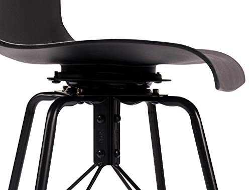 Awonde Swivel Bar Stools With Backs Black Barstools Set Of 4 Bar Height Stools With Metal Legs 30" Plastic Seat #TOP3