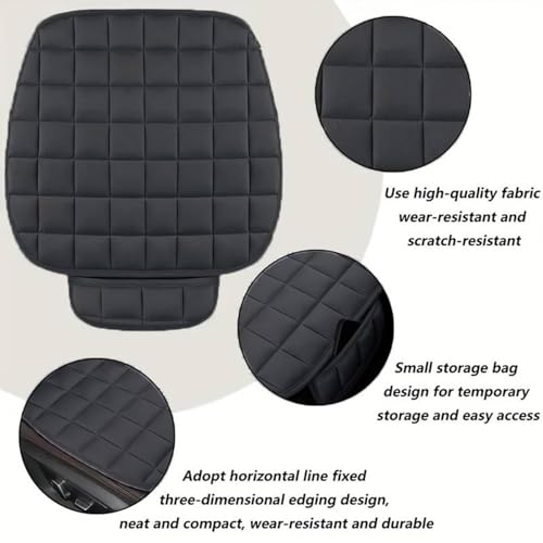 Image of Foam Car Seat Cushion Cover, Convertible Back Seat Extender & Travel Bed, Quilted Padded Seat Protector, Universal Fit for Most Cars, Non-Slip Seat Cushion (3Pcs Black Cover)