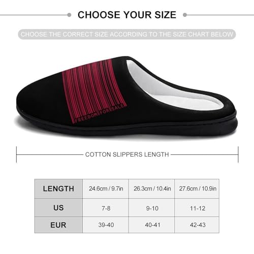 U.S.A Barcode Flag Freedom for Sale Women's Cotton Slippers Indoor Outdoor Slip-on Warm House Shoes with Anti-Skid Rubber Sole2