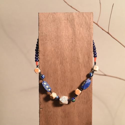 Image of AAKRITI ART CREATIONS Boho Tribal Handcrafted Ethnic Necklace Collection | Mandala, Dreamcatcher, Sunburst & Moonstone Designs | Artisan Collar, Lariat & Pendant Statement Jewelry for Women