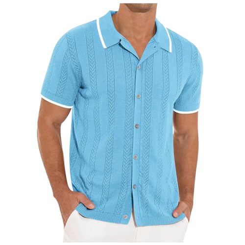 Polo courtes manches style chemise casual respirant pour homme large