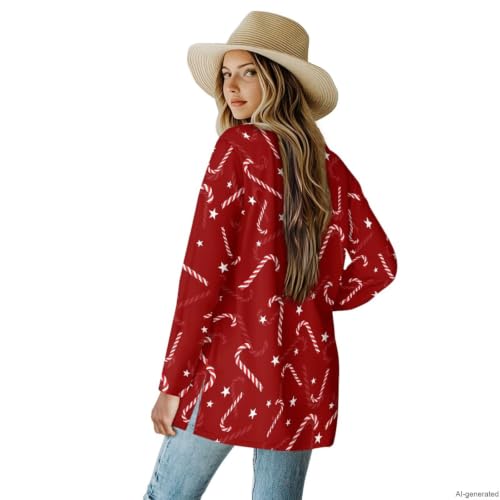 Image of Cardigan Sweaters for Women Long Sleeve Cardigan Soft Drape Open Front Fall Dusters V-Neck Jackets Dressy Loose Coat