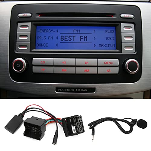 Micrófono de Coche con Adaptador AUX Bluetooth para RNS 310 510 para RCD 300 310 510, Adaptador de Micrófono Cable de Audio Auxiliar 150 Cm/59 Pulgadas de Longitud Reemplazo