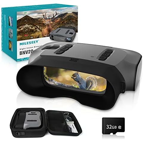 MiLESEEY Night Vision Binoculars,Infrared Digital Night Vision with 4.5’ Extra Large LCD,Viewing 200m in Dark,Rechargeable Night Vision Goggles,Photo/Video Record,Tripod Support,32GB Cover