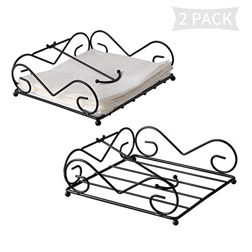 Flat Napkin Holder 2 Pack, Modern Iron Rustic Decor Napkin Holders for Kitchen Tables & Countertop